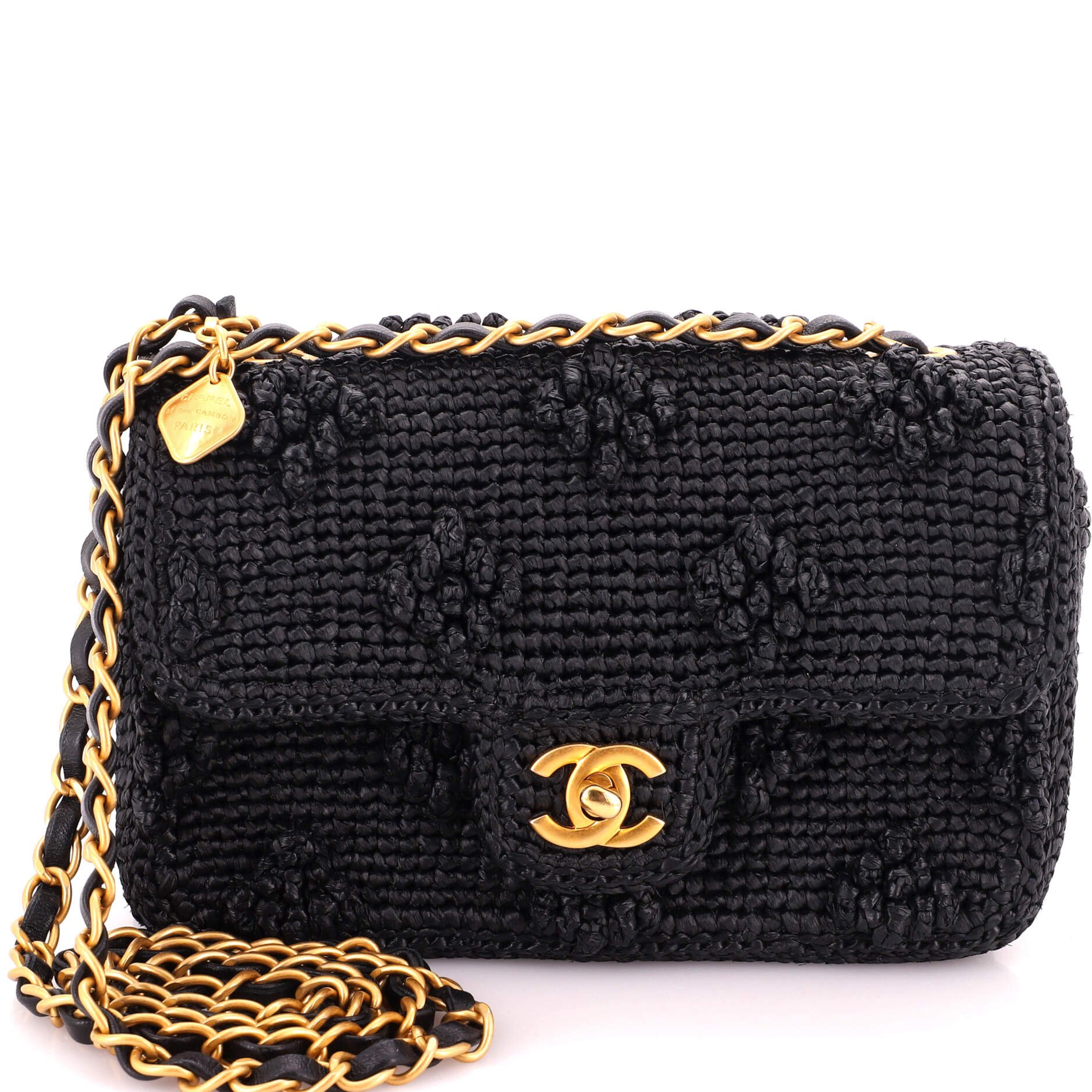 Dolce Flap Bag Braided Raffia Straw Mini