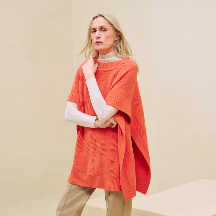 "H" Rectangular Cape Poncho