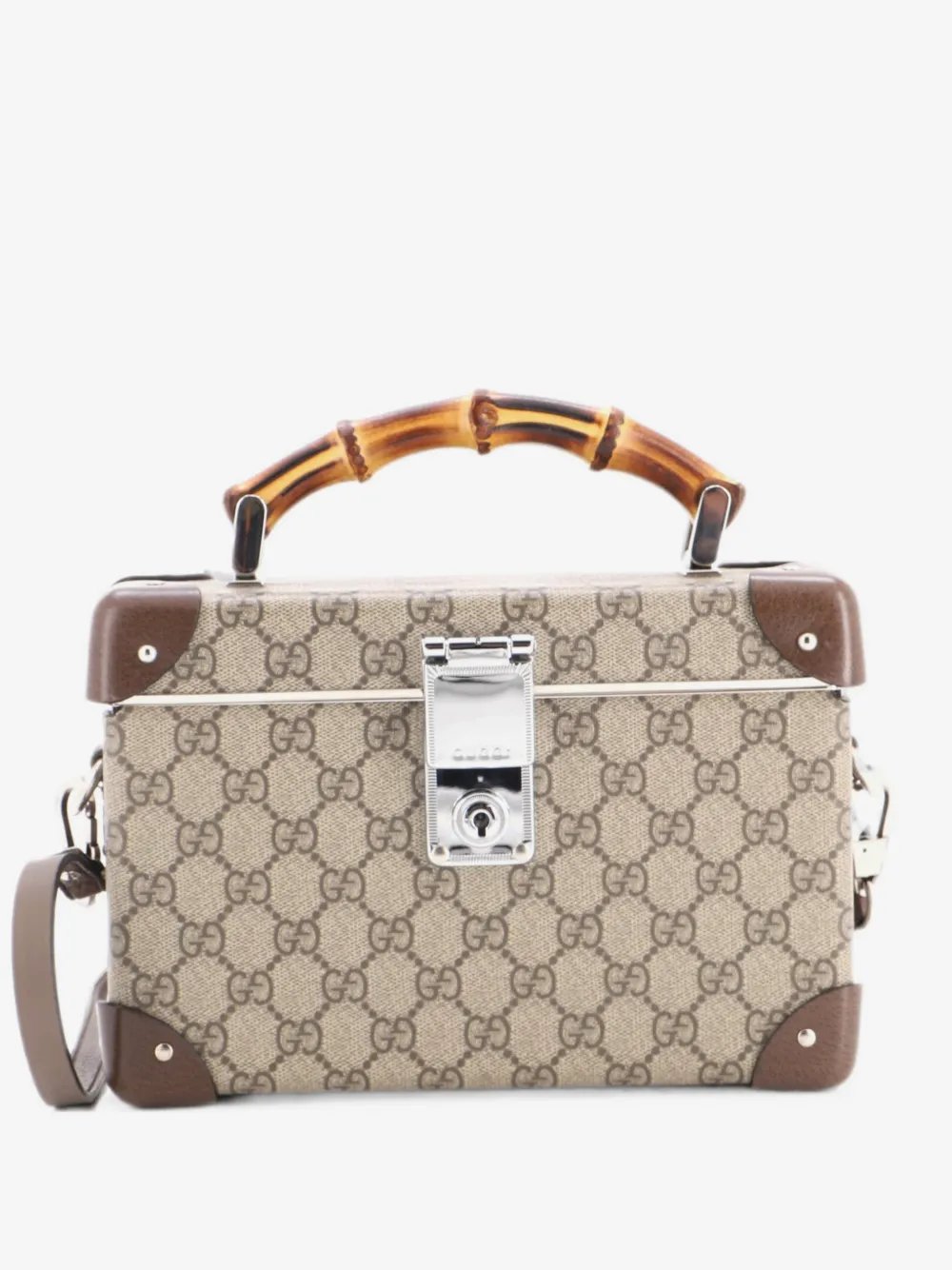 Bamboo Globe-Trotter Vanity Case GG Coated Canvas satchel