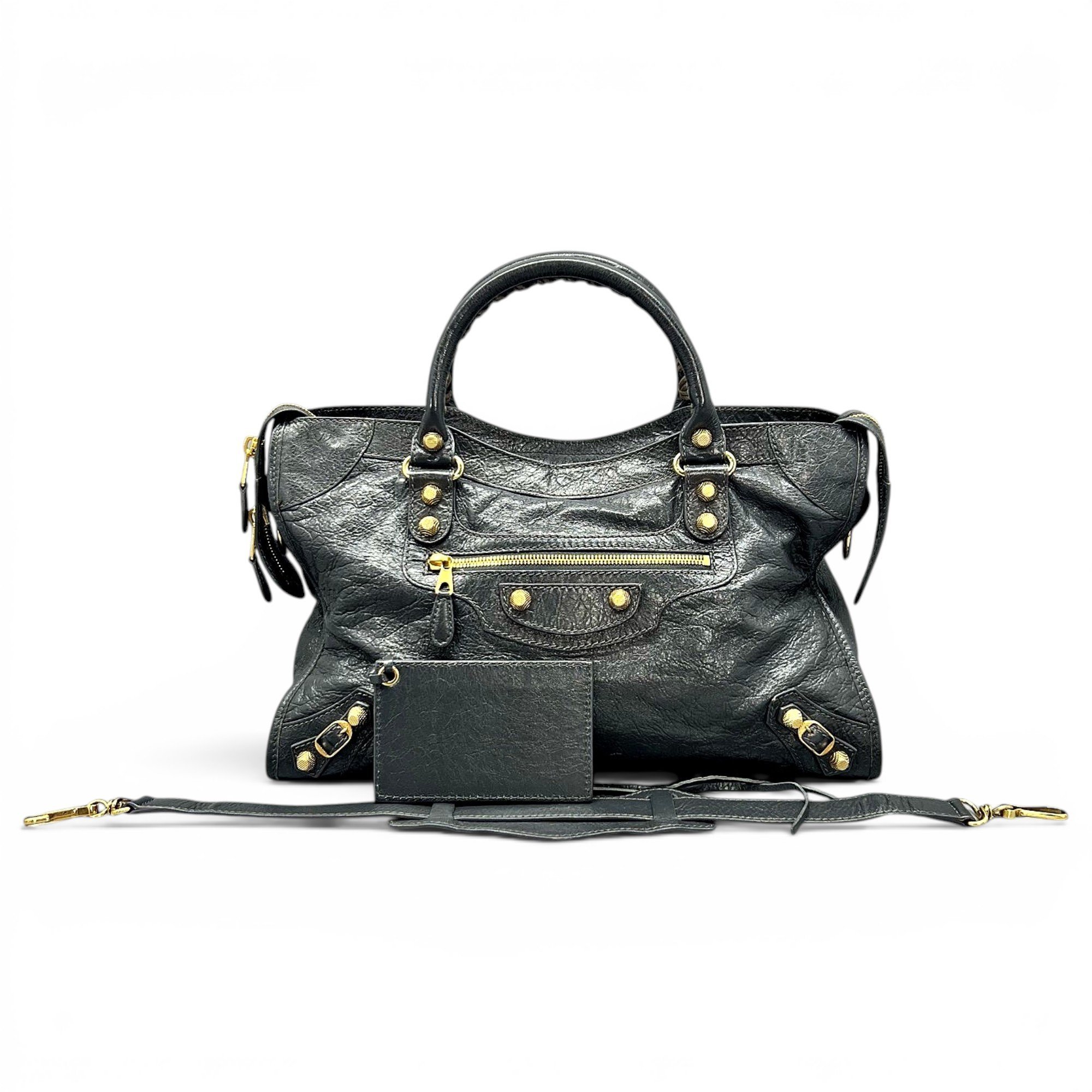City leather handbag