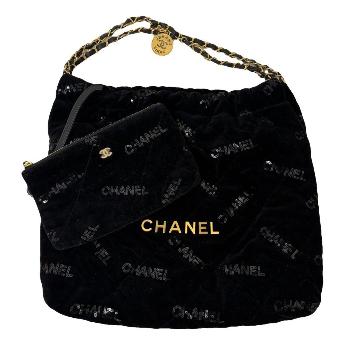 Chanel 22 velvet handbag