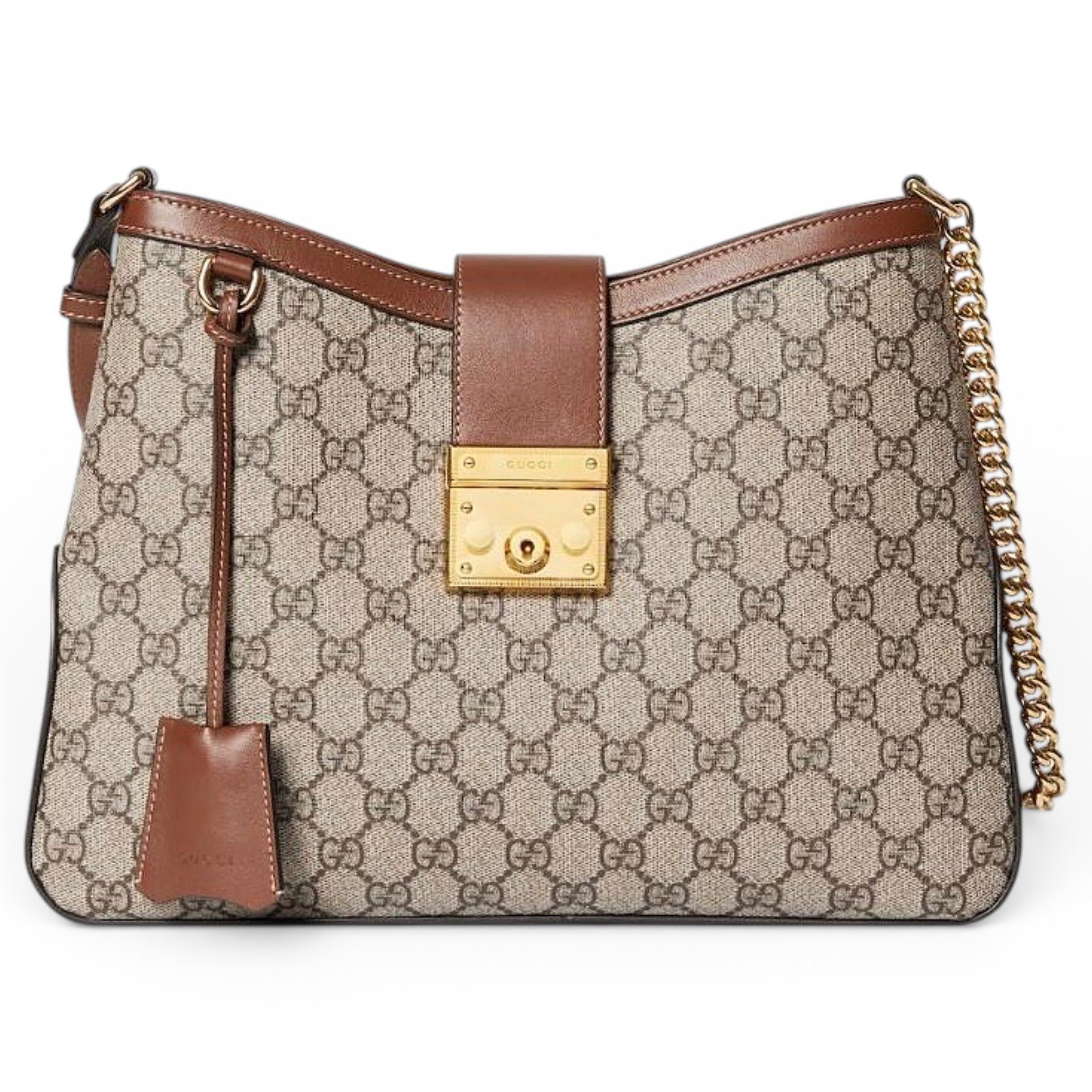 Padlock leather handbag