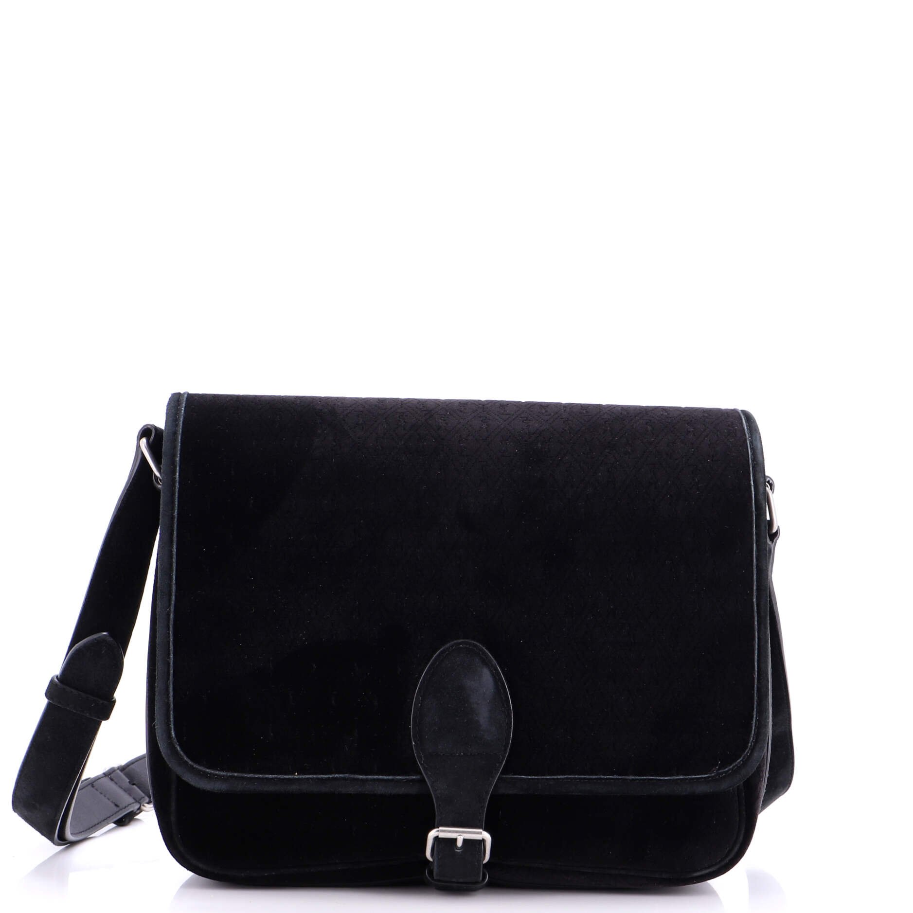 Flap Messenger Bag Monogram Velvet with Suede Medium