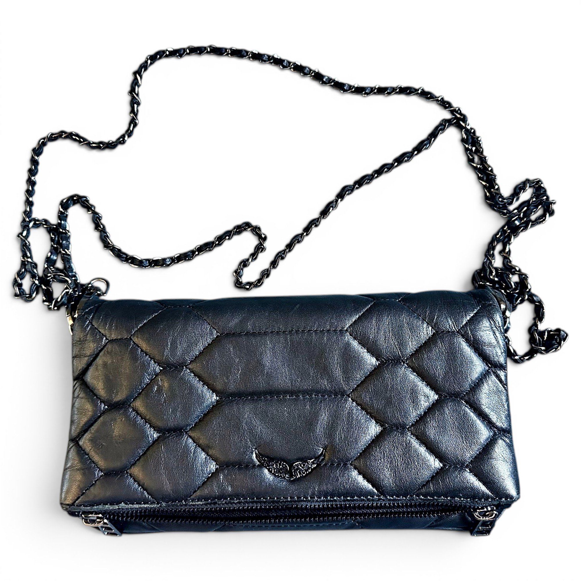 Rock leather clutch bag
