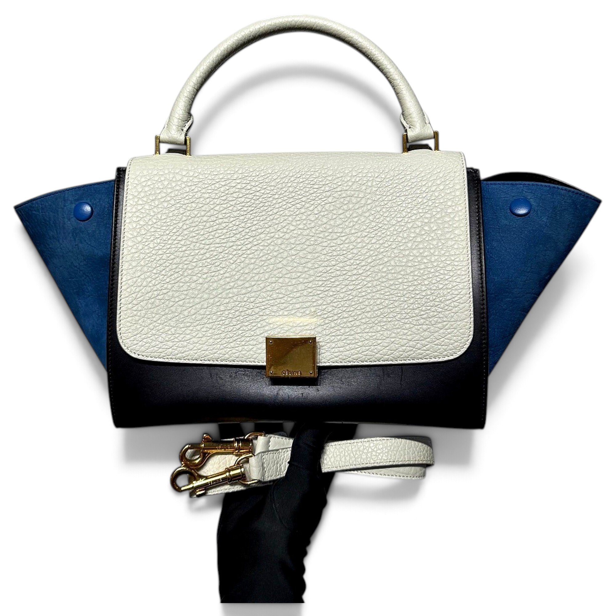 Trapèze leather handbag