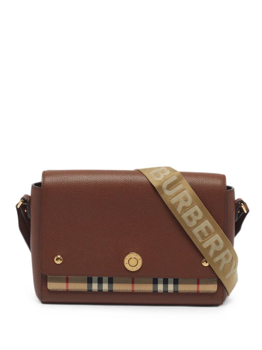 Note Beige Check crossbody bag