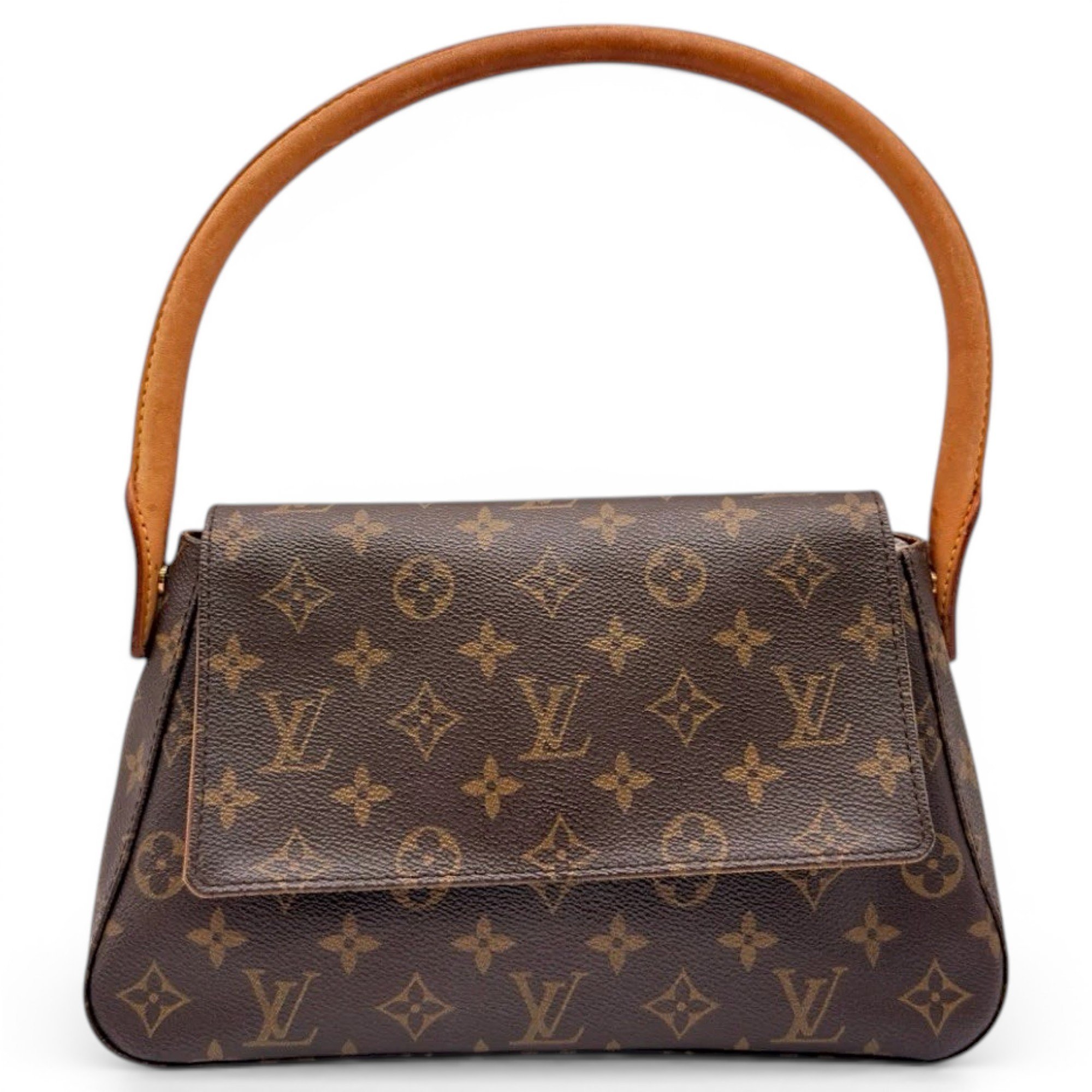 Looping leather handbag