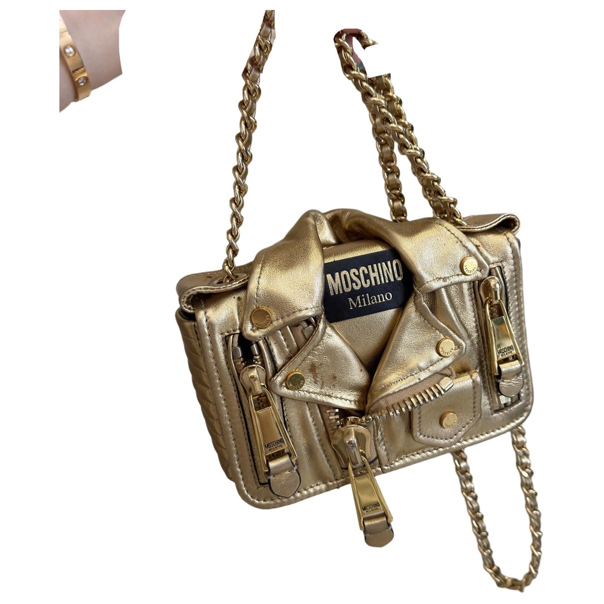 Moschino Biker leather crossbody bag