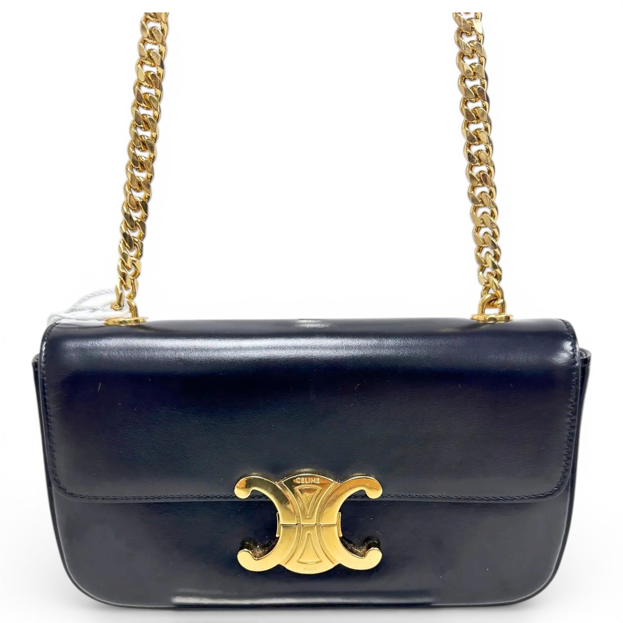 Triomphe chain leather handbag