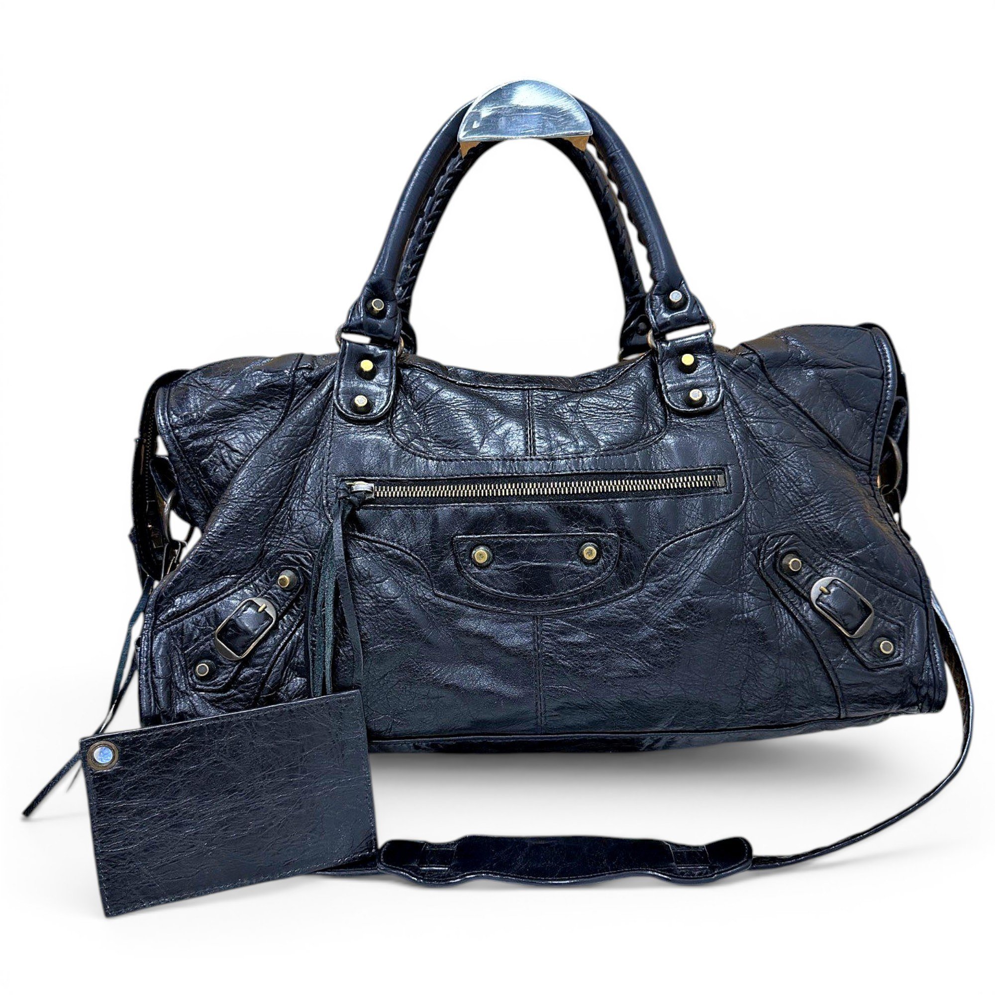 City leather handbag