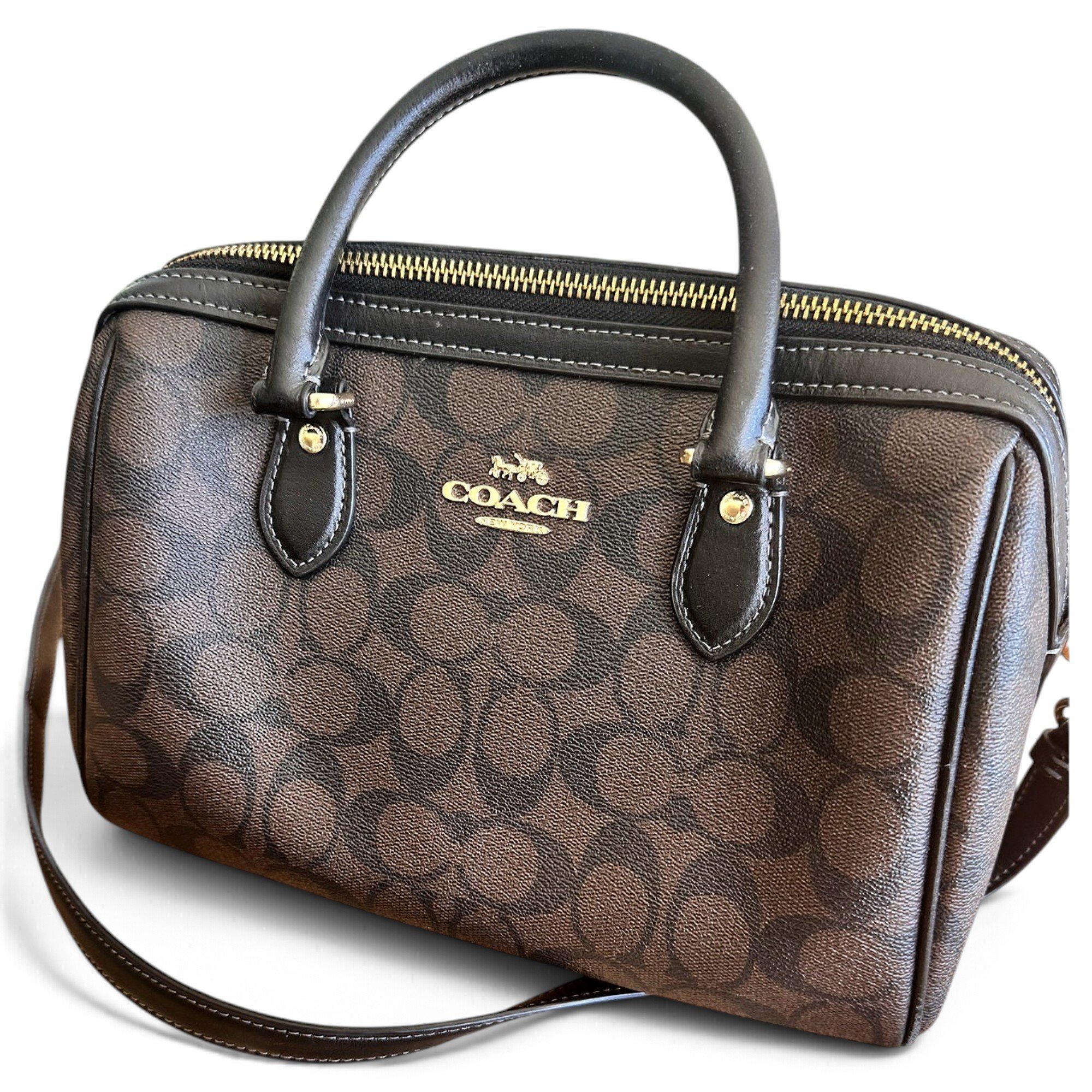 Patent leather satchel