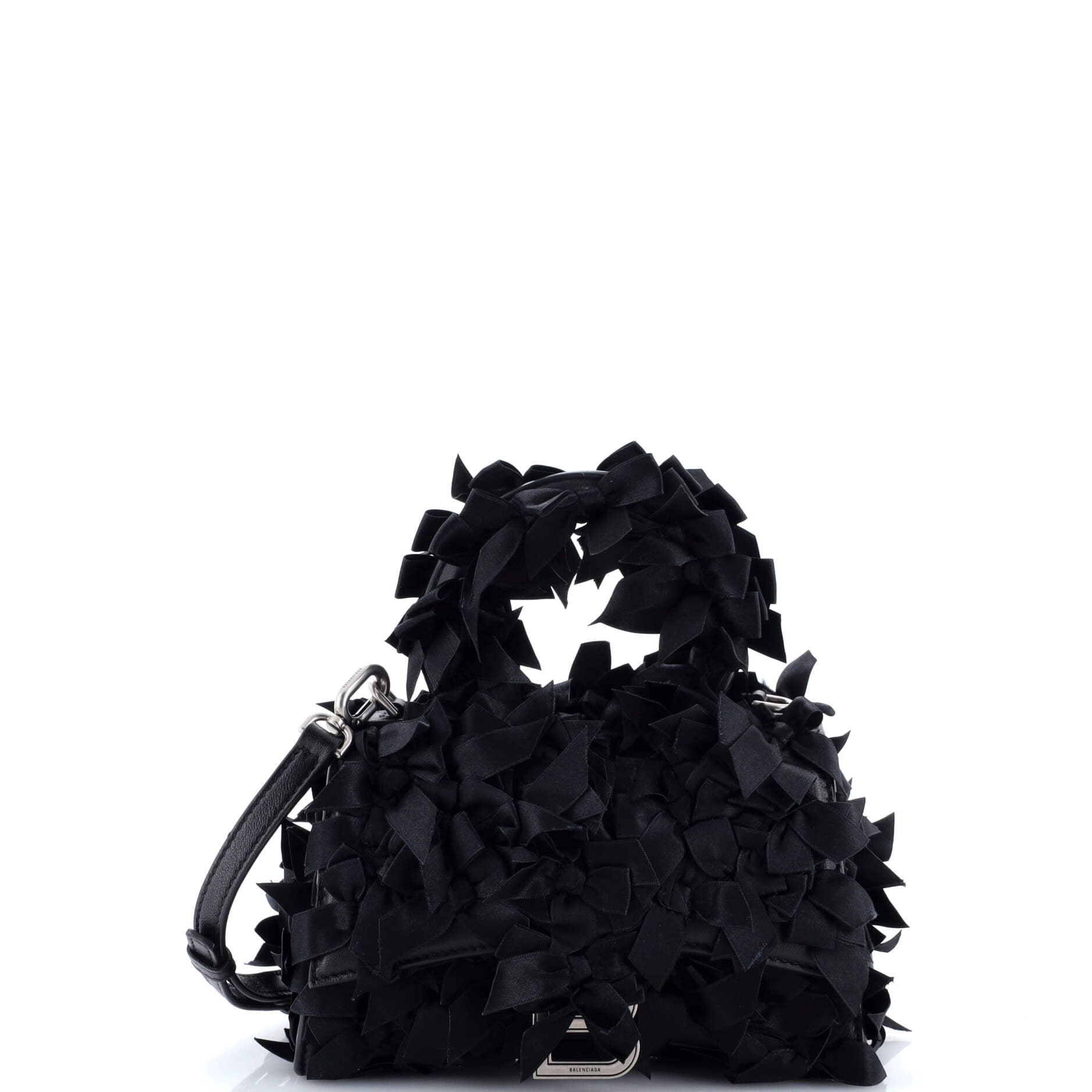 Balenciaga Hourglass Top Handle Bag Satin Ribbon Embellished XS