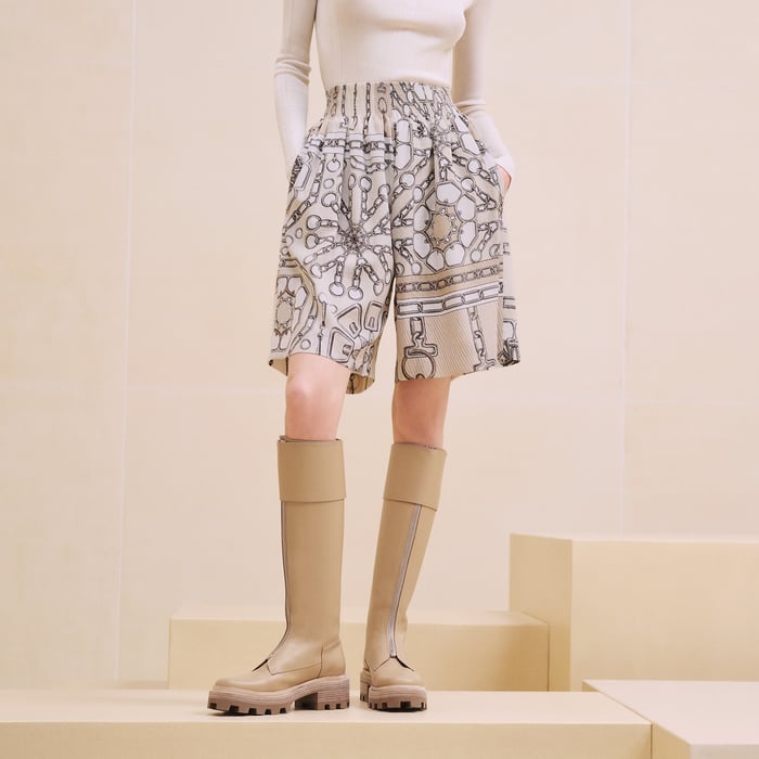 Beige Glaise "Effet Kaleidoscope" Shorts