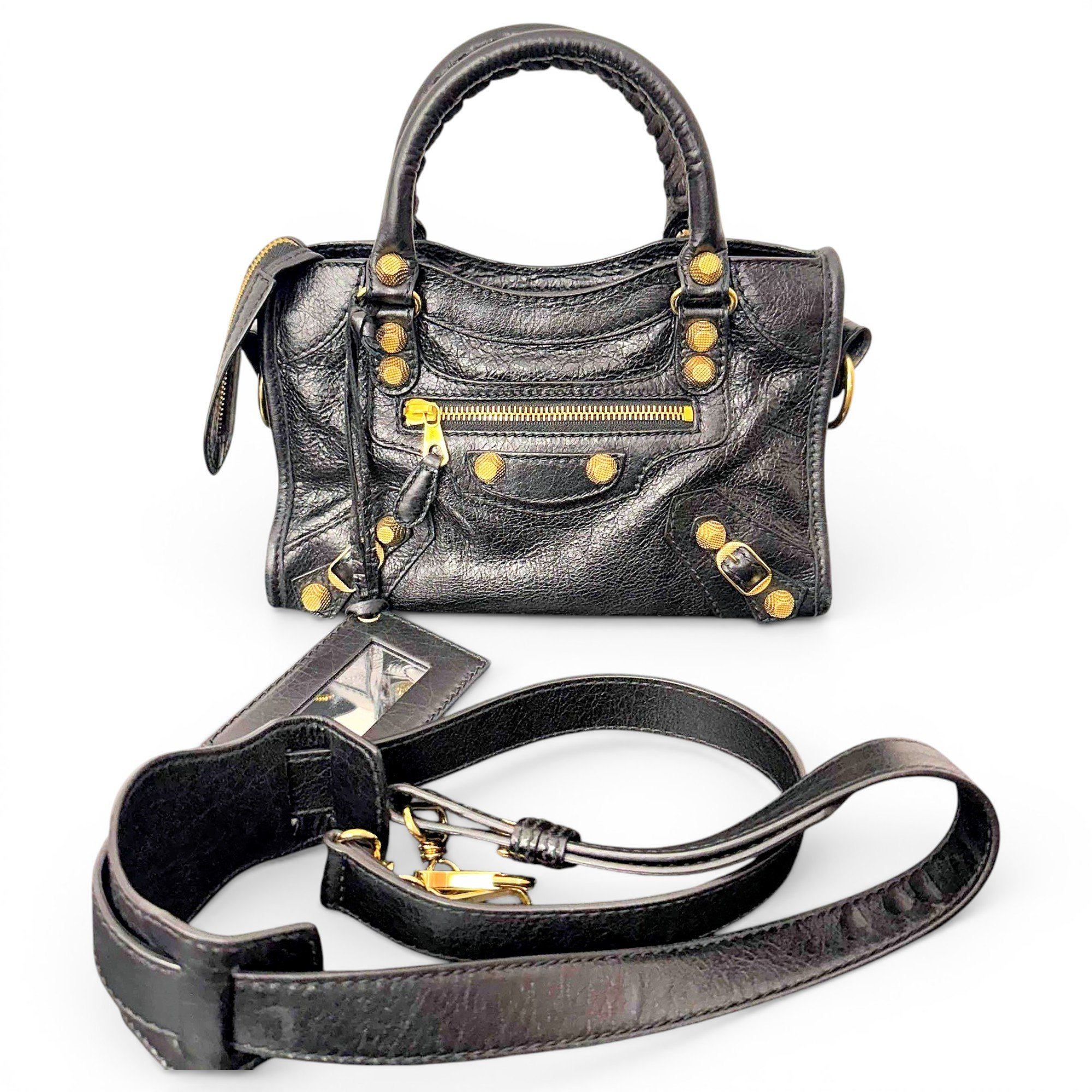 City leather handbag
