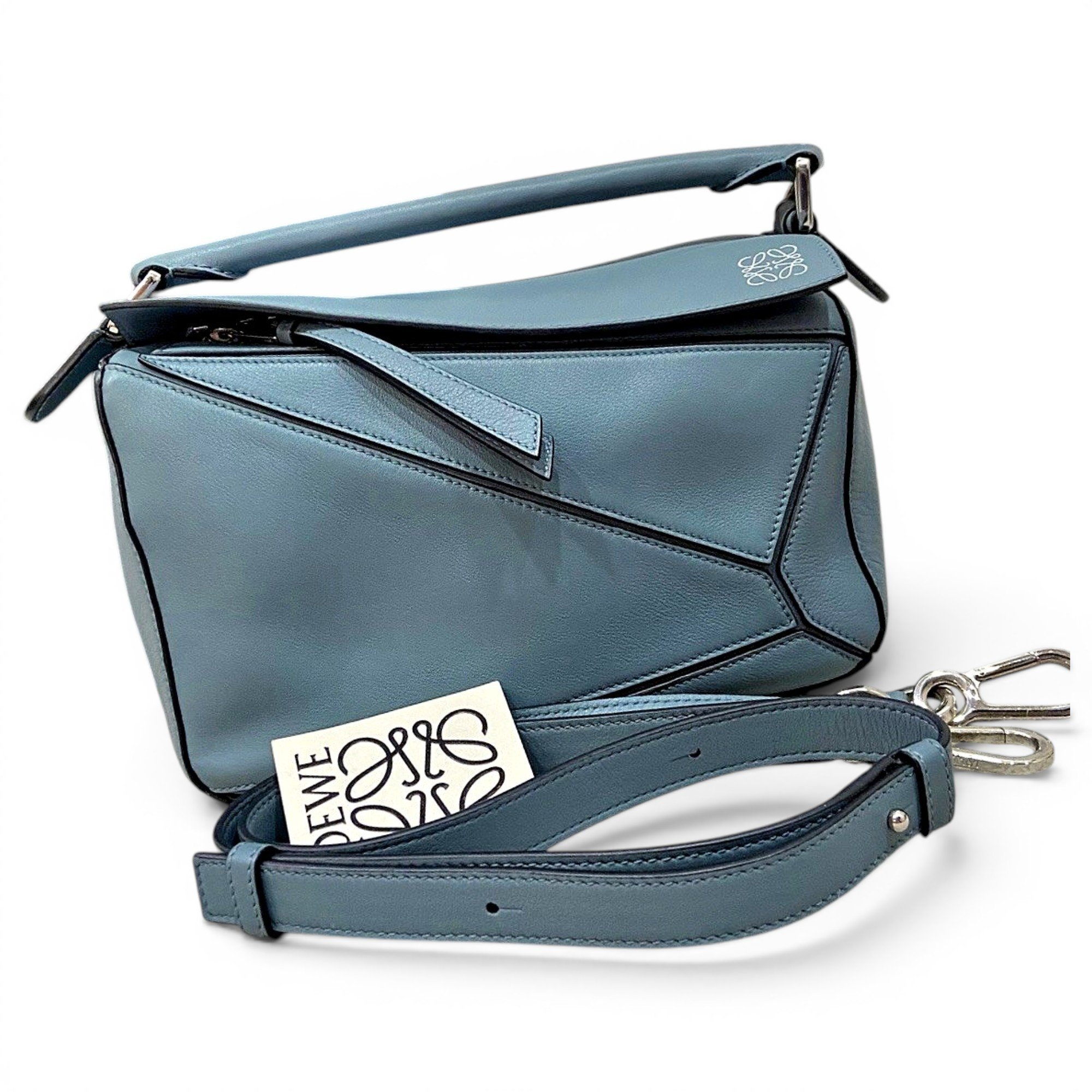 Puzzle leather handbag
