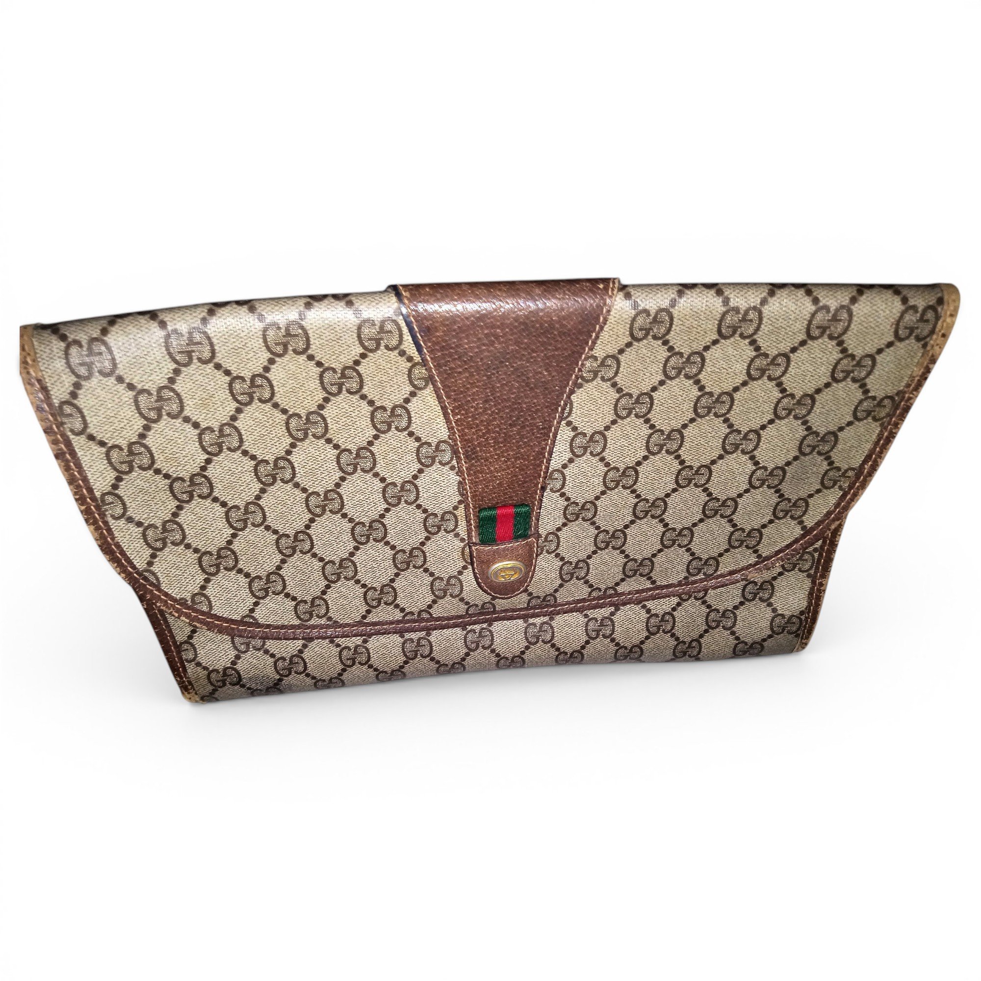 Ophidia leather clutch bag