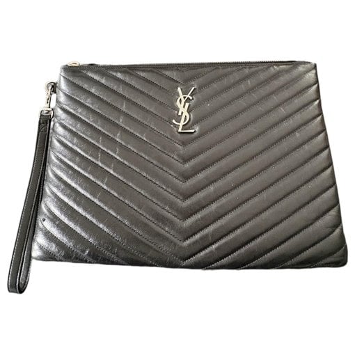 Leather clutch bag