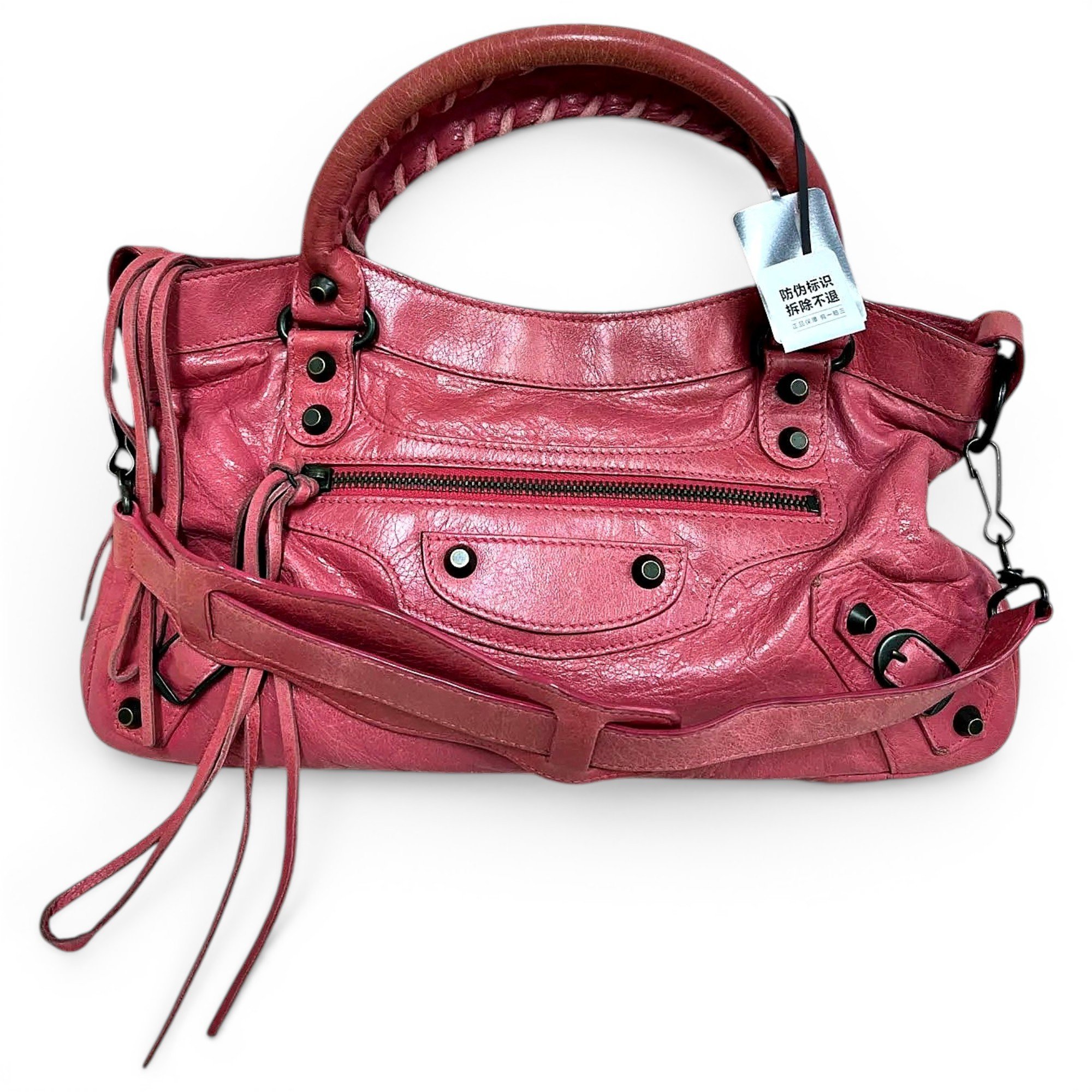 City leather handbag