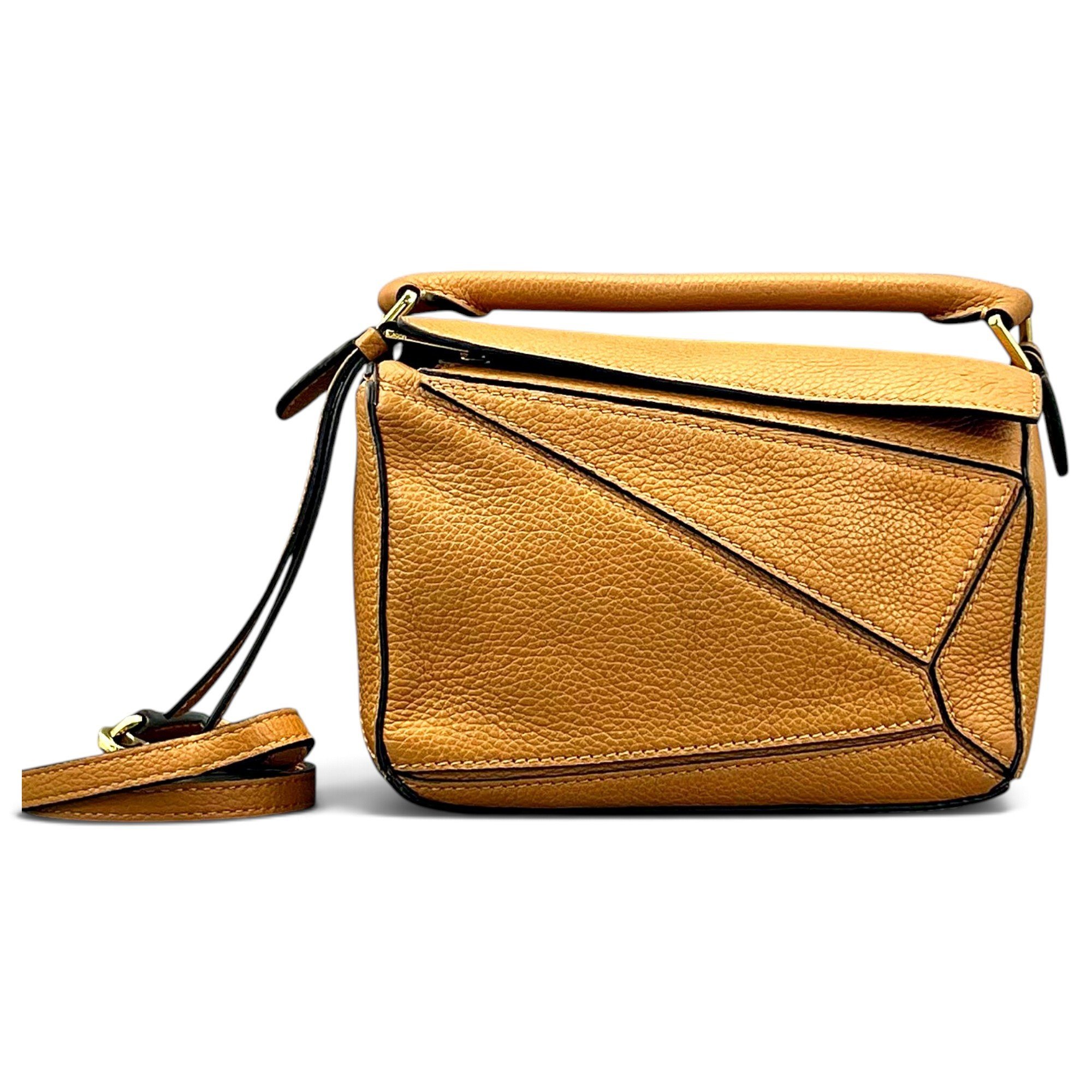 Puzzle leather handbag