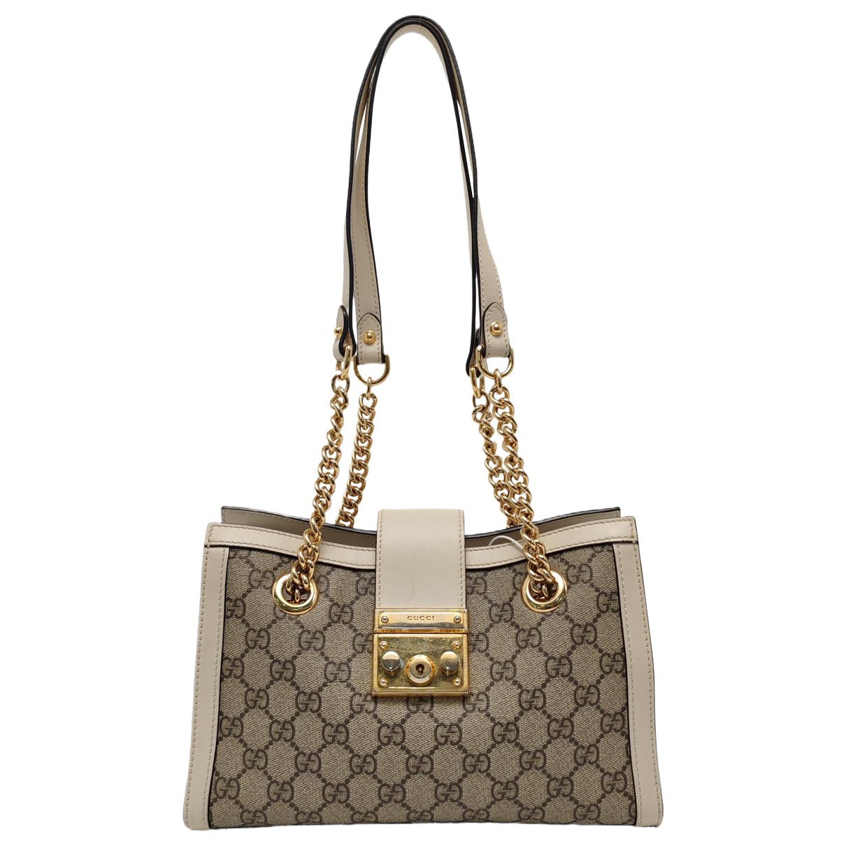 Padlock leather handbag