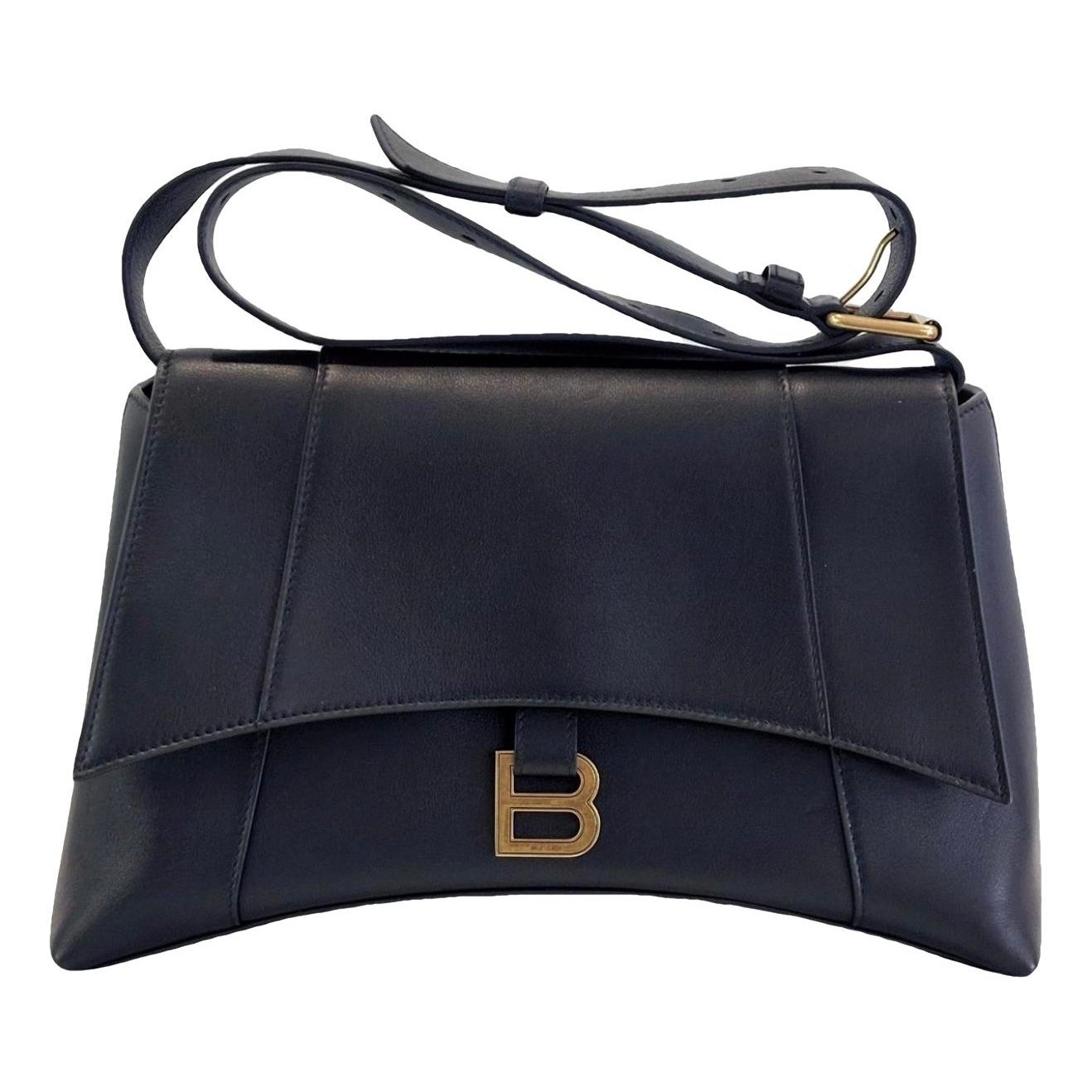 Hourglass leather handbag