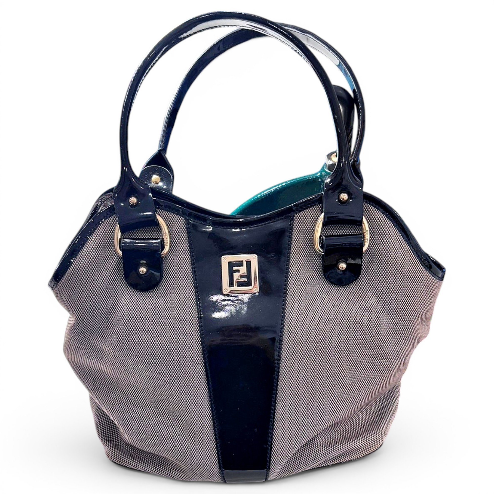 Patent leather handbag
