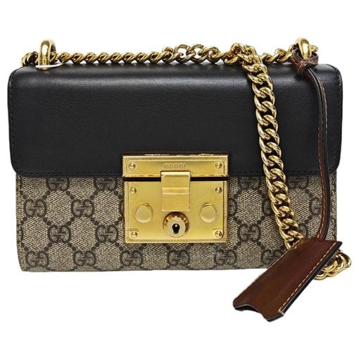 Padlock leather handbag