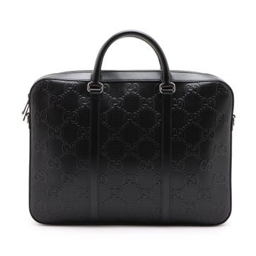 Calfskin GG Embossed Business Bag