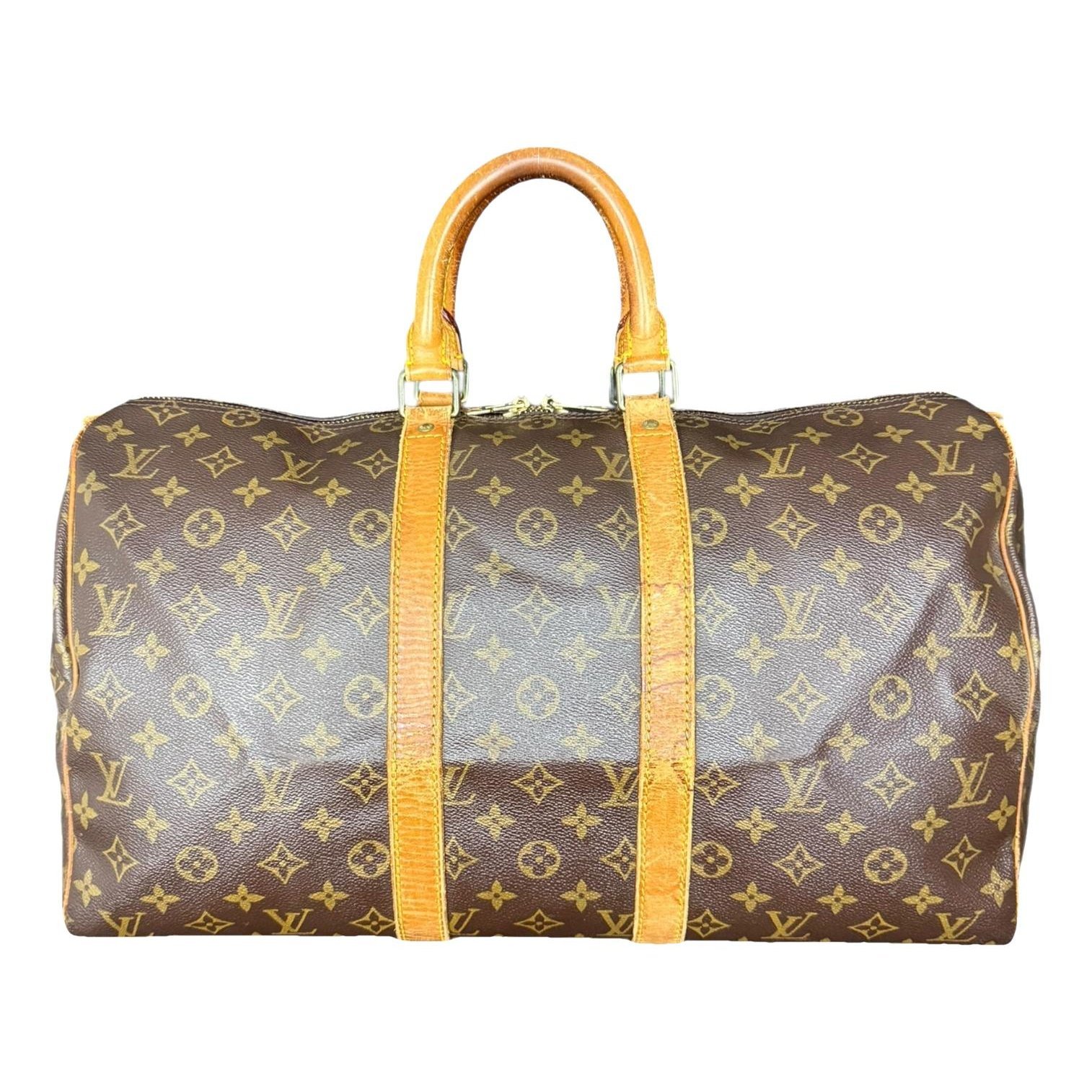 Keepall leather travel bag