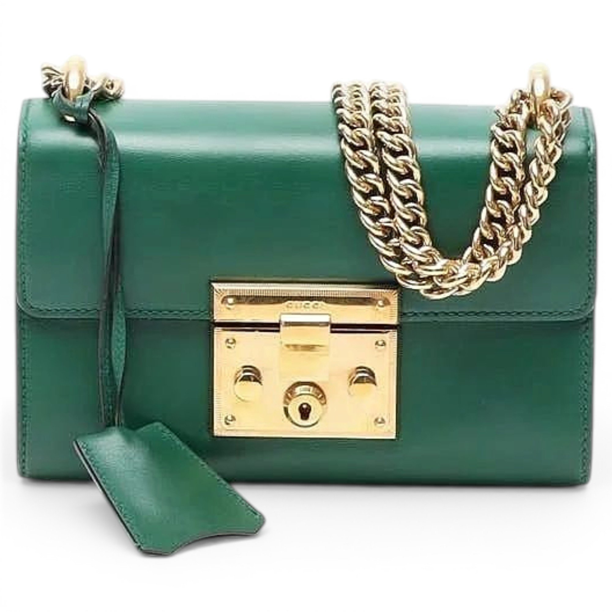 Padlock leather handbag