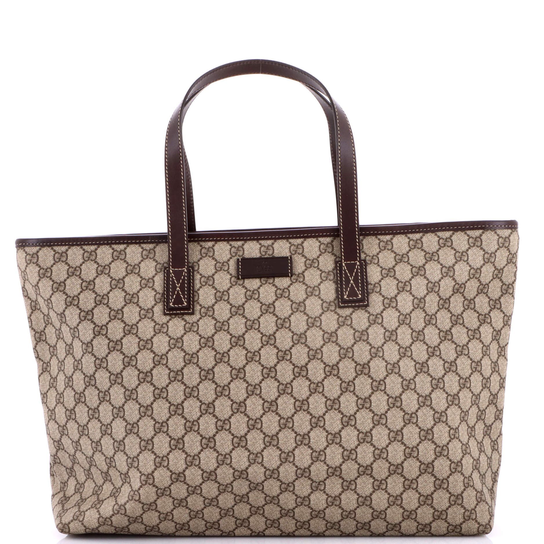 Plus Tote GG Coated Canvas with Leather Large