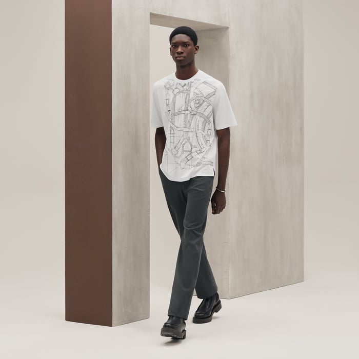 Blanc "Cavalcadour Griffonne" Embroidered T-shirt