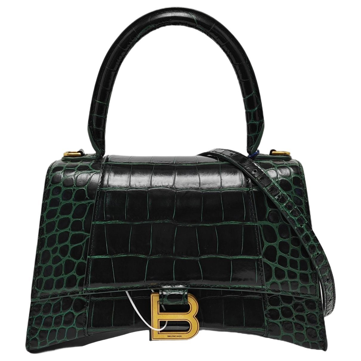 Hourglass leather handbag