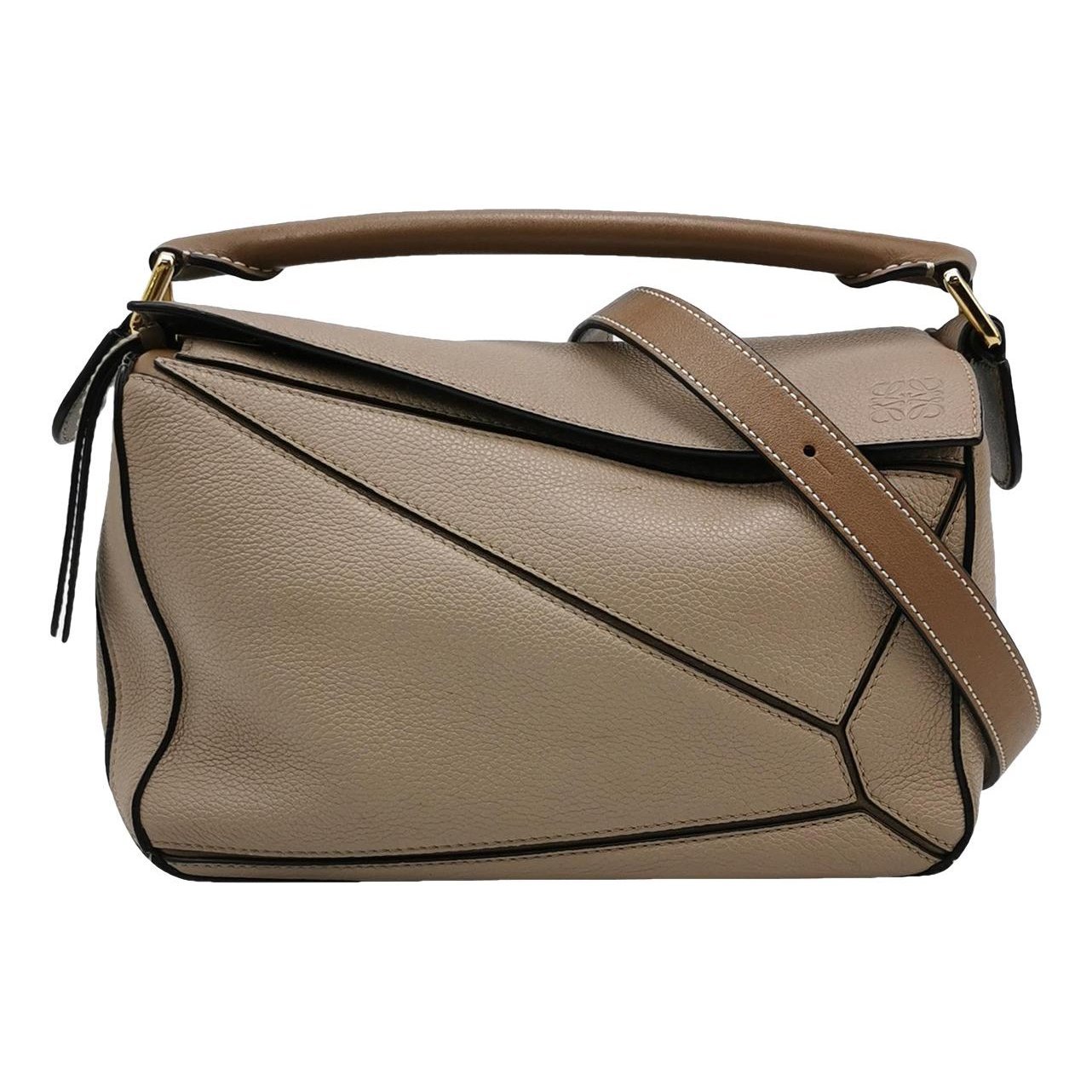 Puzzle leather handbag