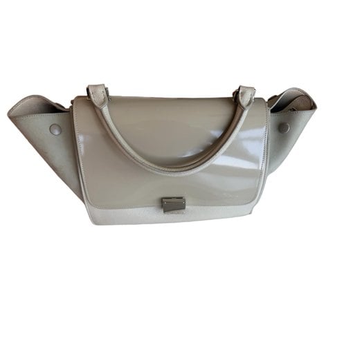 Trapèze leather handbag