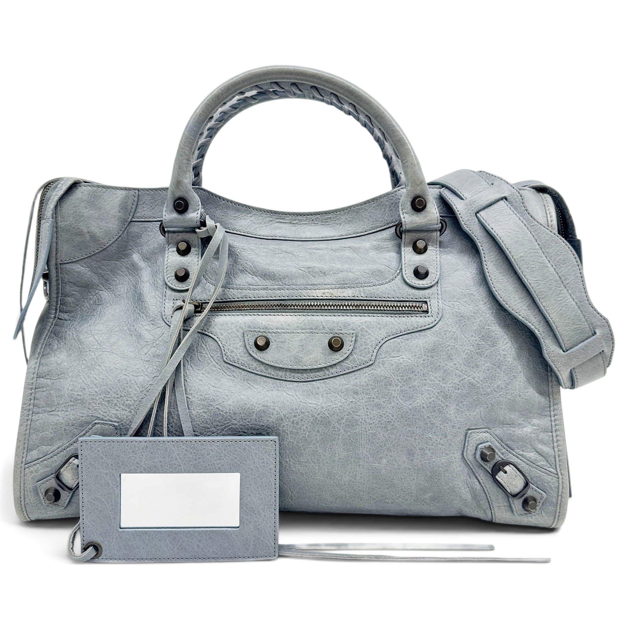 City leather handbag