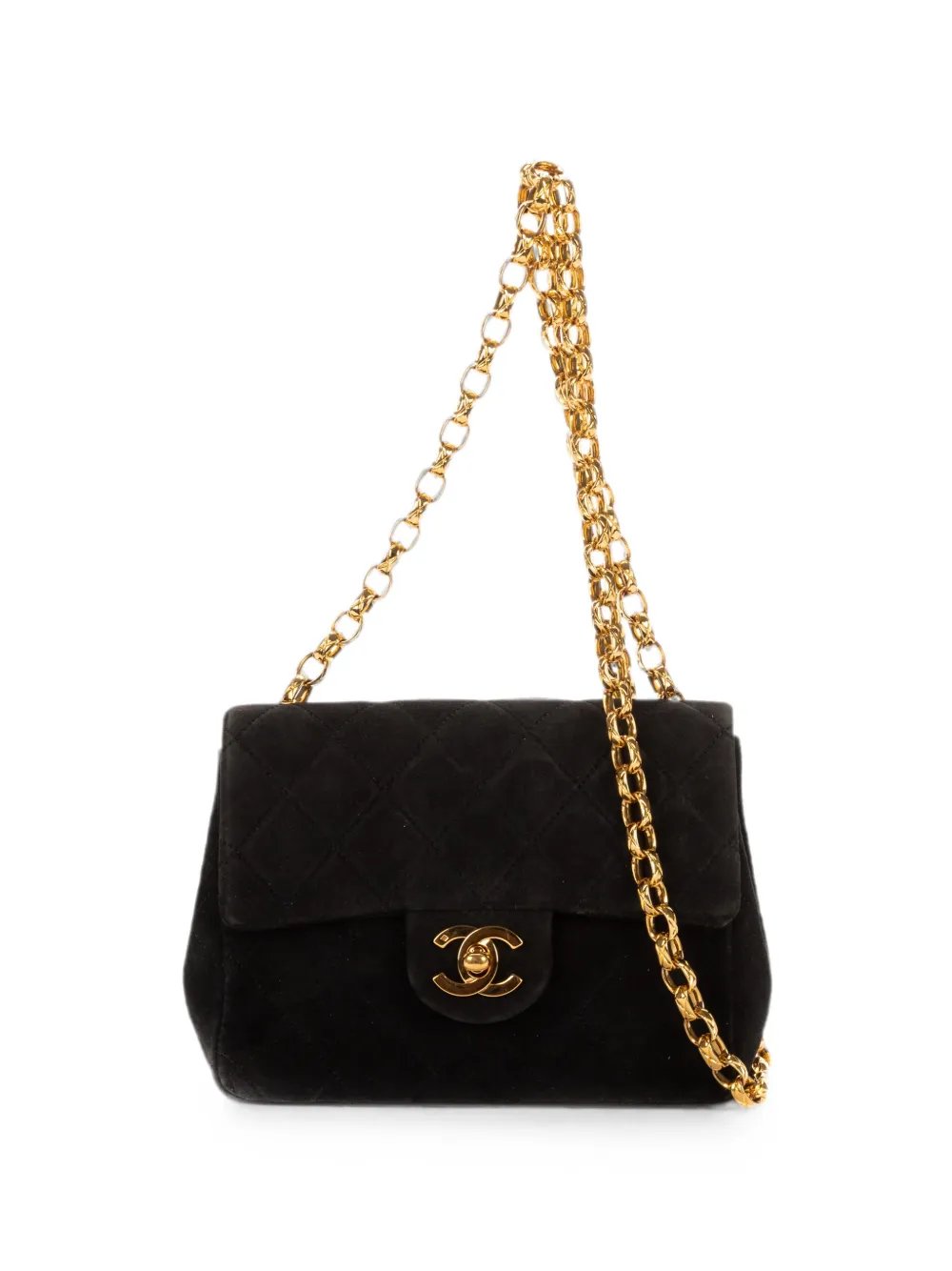 quilted CC turn-lock cross body bag