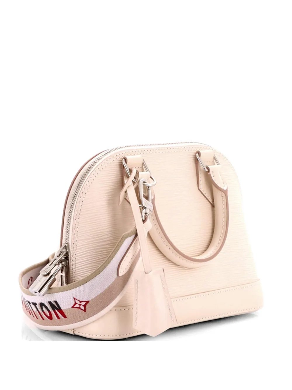 Alma Handbag Epi Leather with Logo Jacquard Strap BB shoulder bag