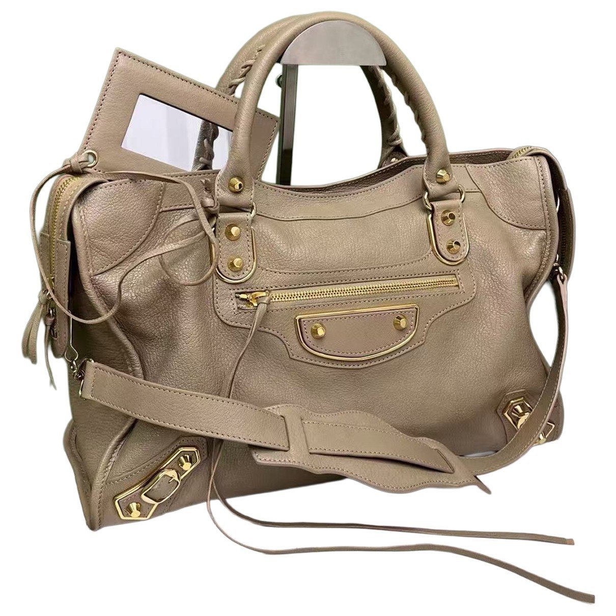 City leather handbag