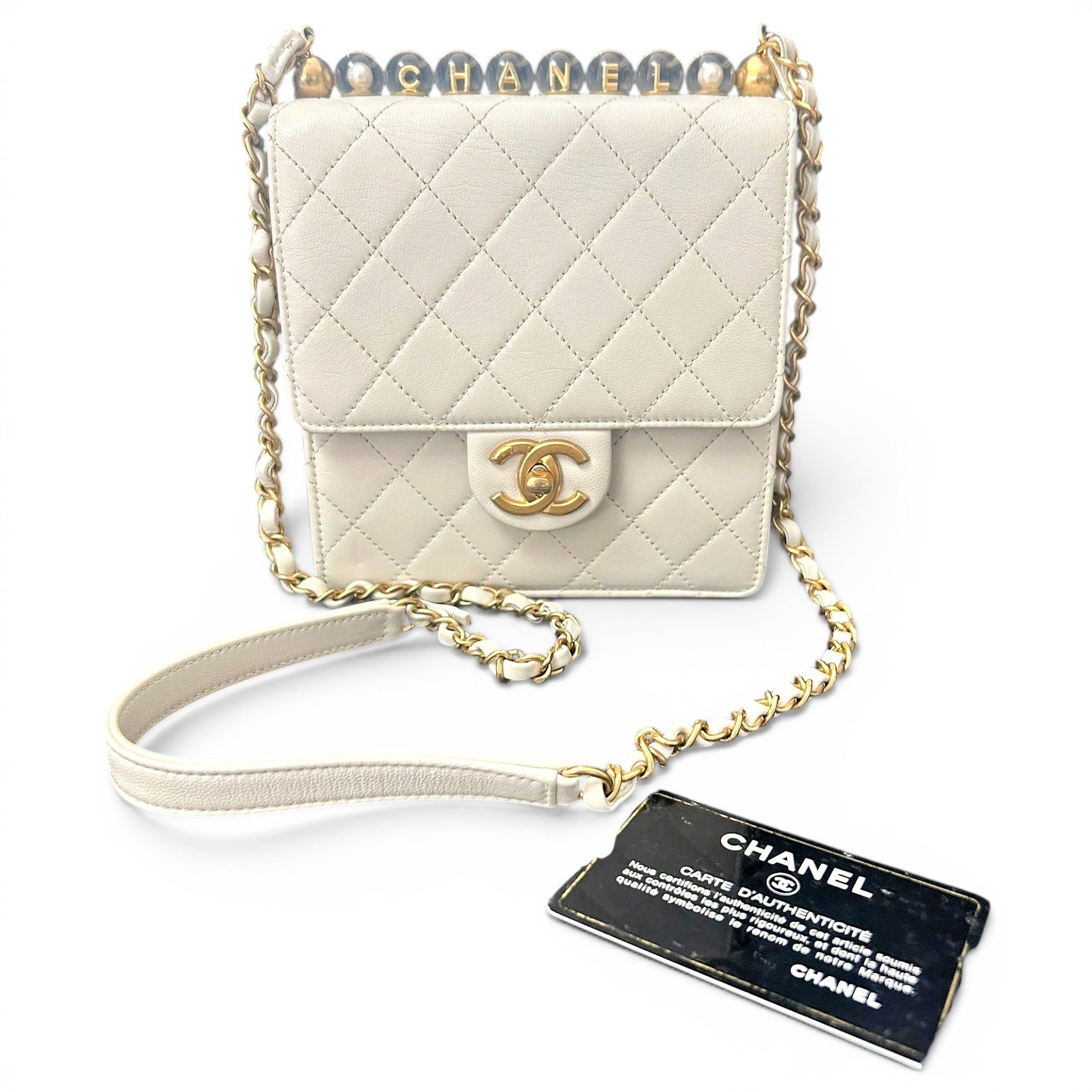 Trendy CC leather crossbody bag