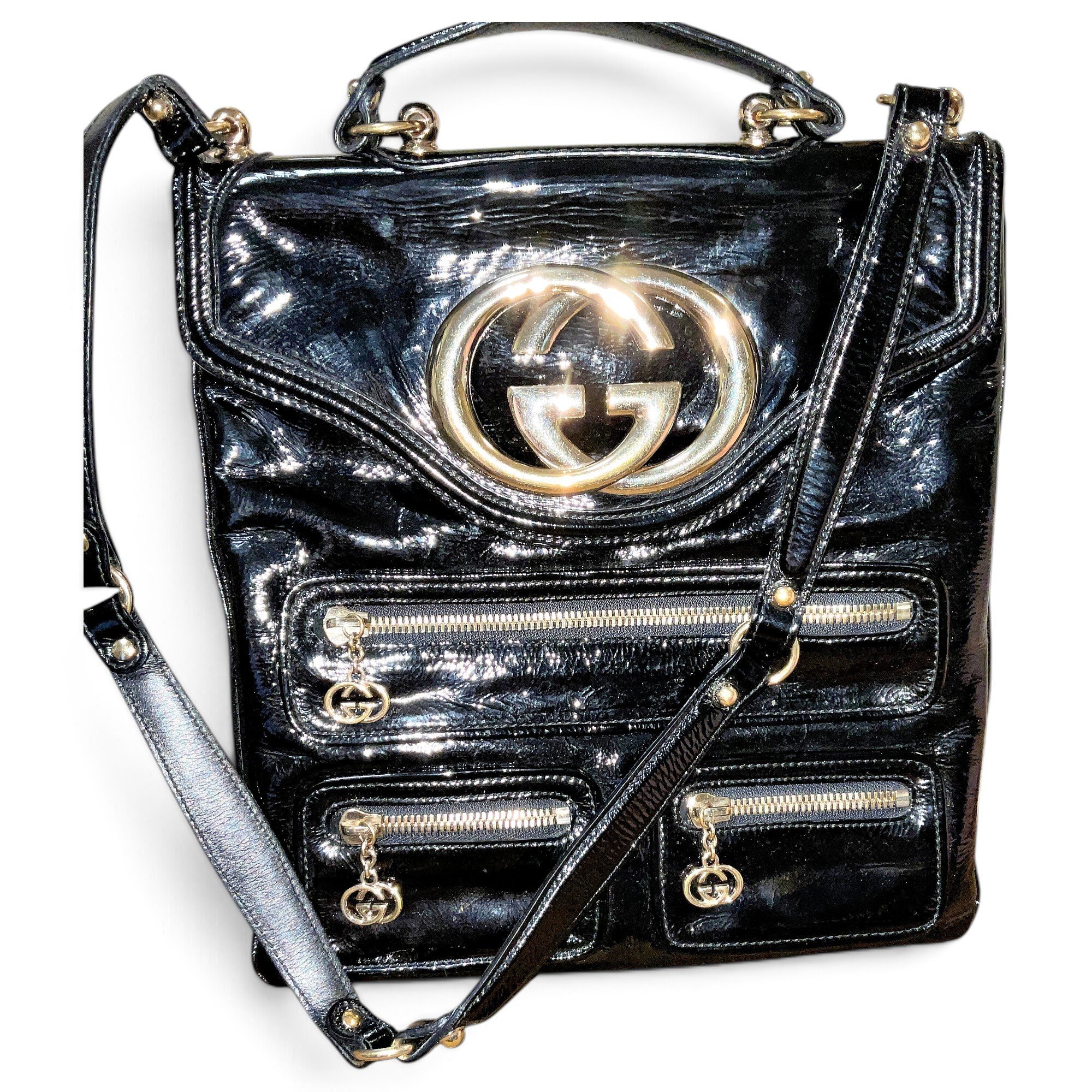 Britt patent leather handbag