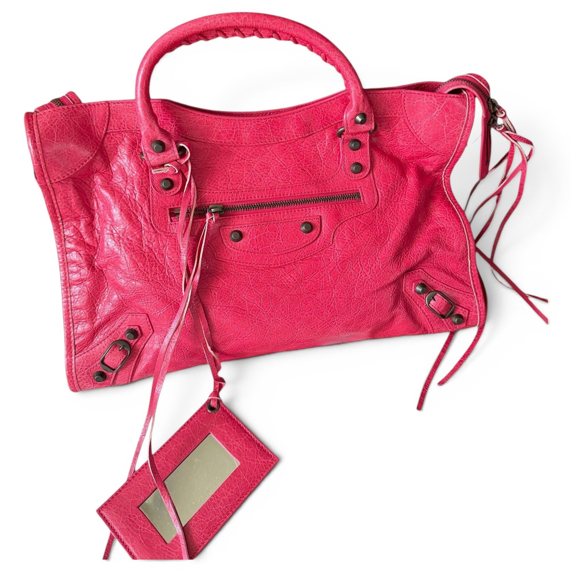 City leather handbag