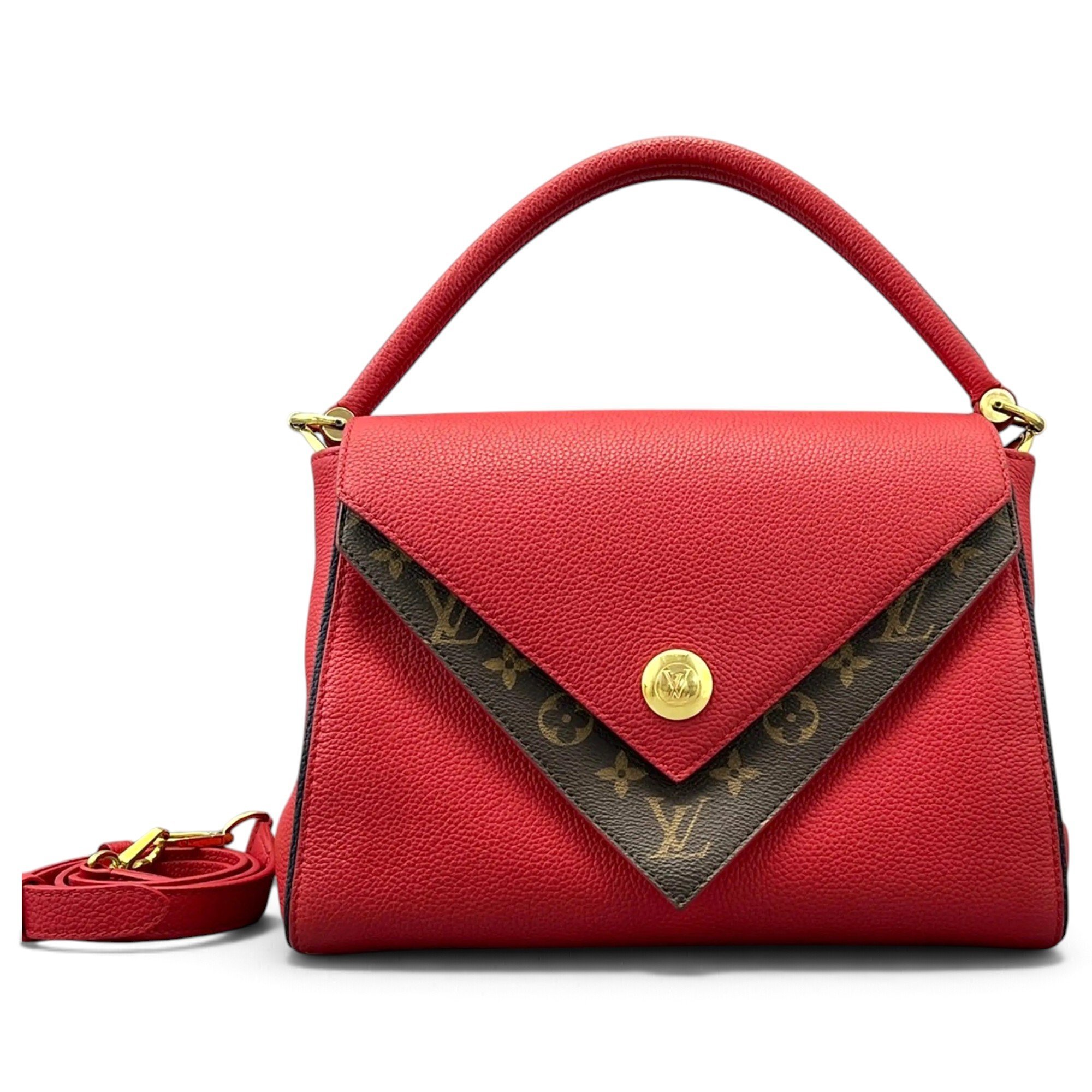 Double V leather handbag