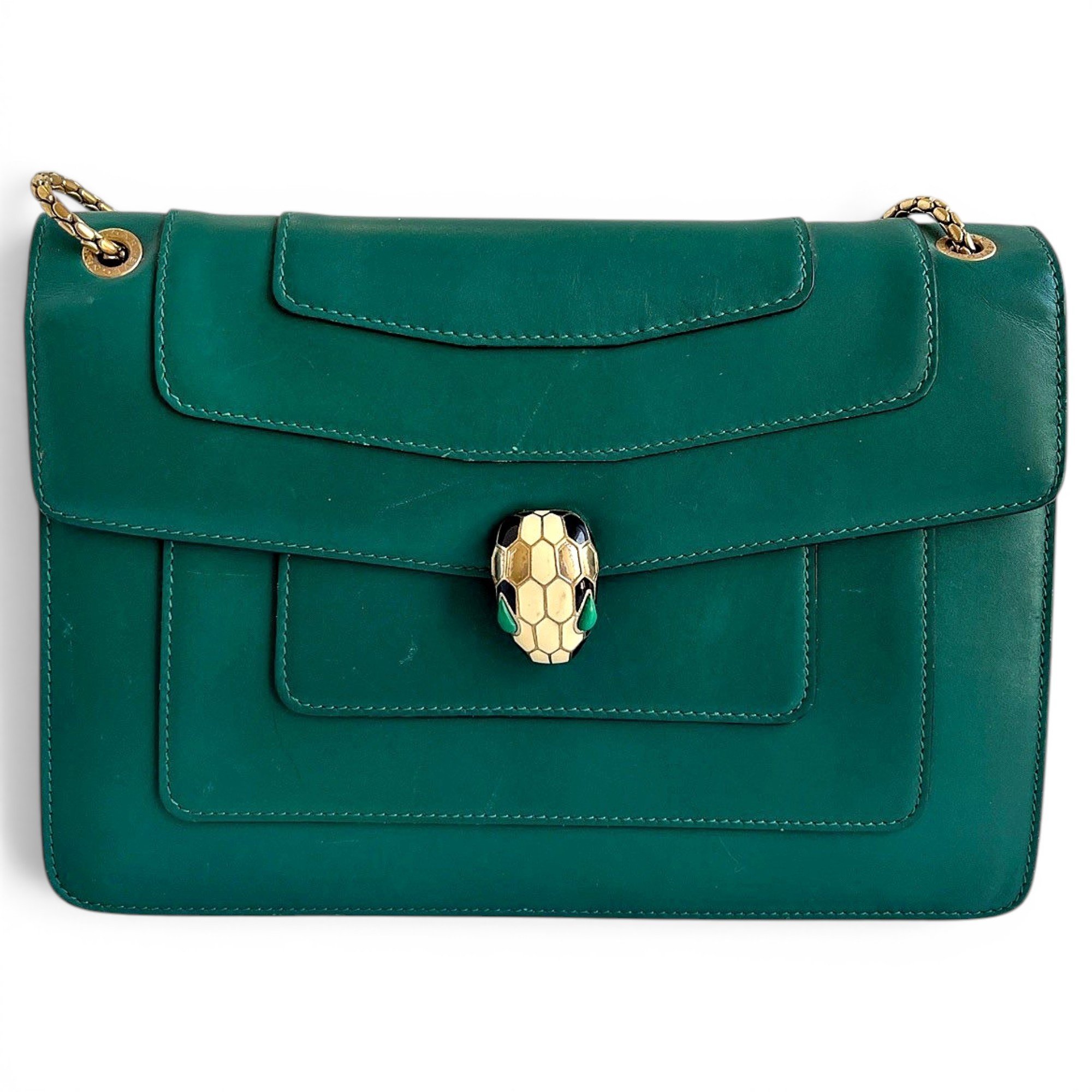 Serpenti leather handbag