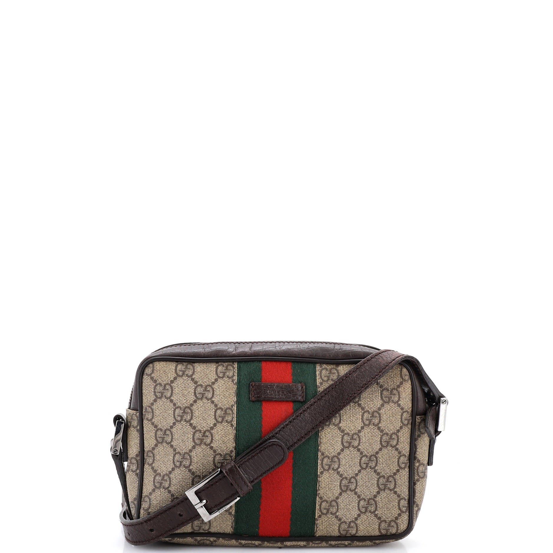 Vintage Web Camera Bag GG Coated Canvas Small