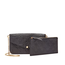 Louis Vuitton Black Monogram Empreinte Félicie Pochette Gold Hardware, 2021