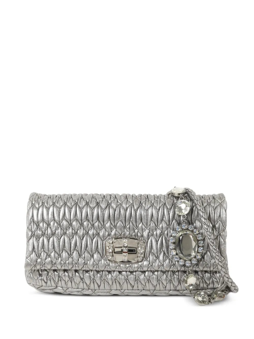 crystal-embellishment clutch bag
