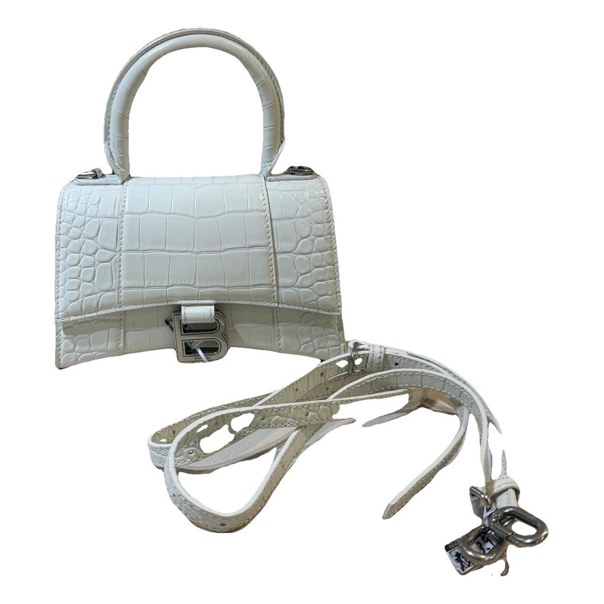 Hourglass leather handbag