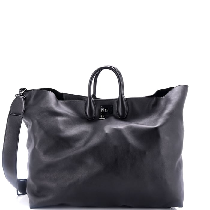 Salvatore Ferragamo Studio Soft Travel Tote Leather Large