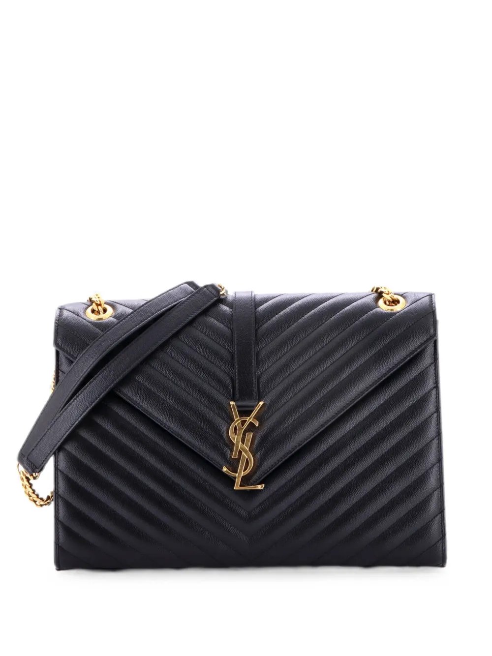 Classic Monogram Envelope Satchel Matelasse Chevron Leather Large shoulder bag